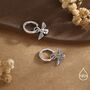 Sterling Silver Dangling Bee Hoop Earrings, thumbnail 4 of 11