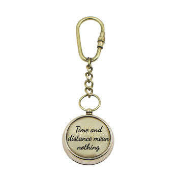 Personalised Brass Compass Keyring, 4 of 12