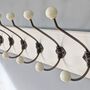 White Painted Coat Rack With Ball Top Hooks, thumbnail 2 of 4