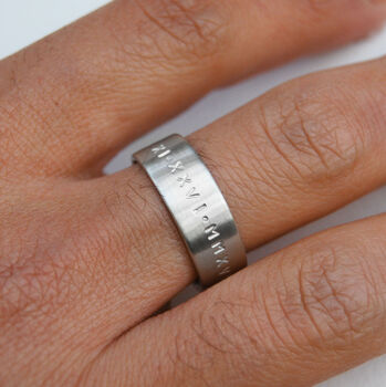 Personalised Sterling Silver Engraved Band Ring, 4 of 11