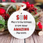Funny Christmas Ornament Gift For Son, thumbnail 1 of 7