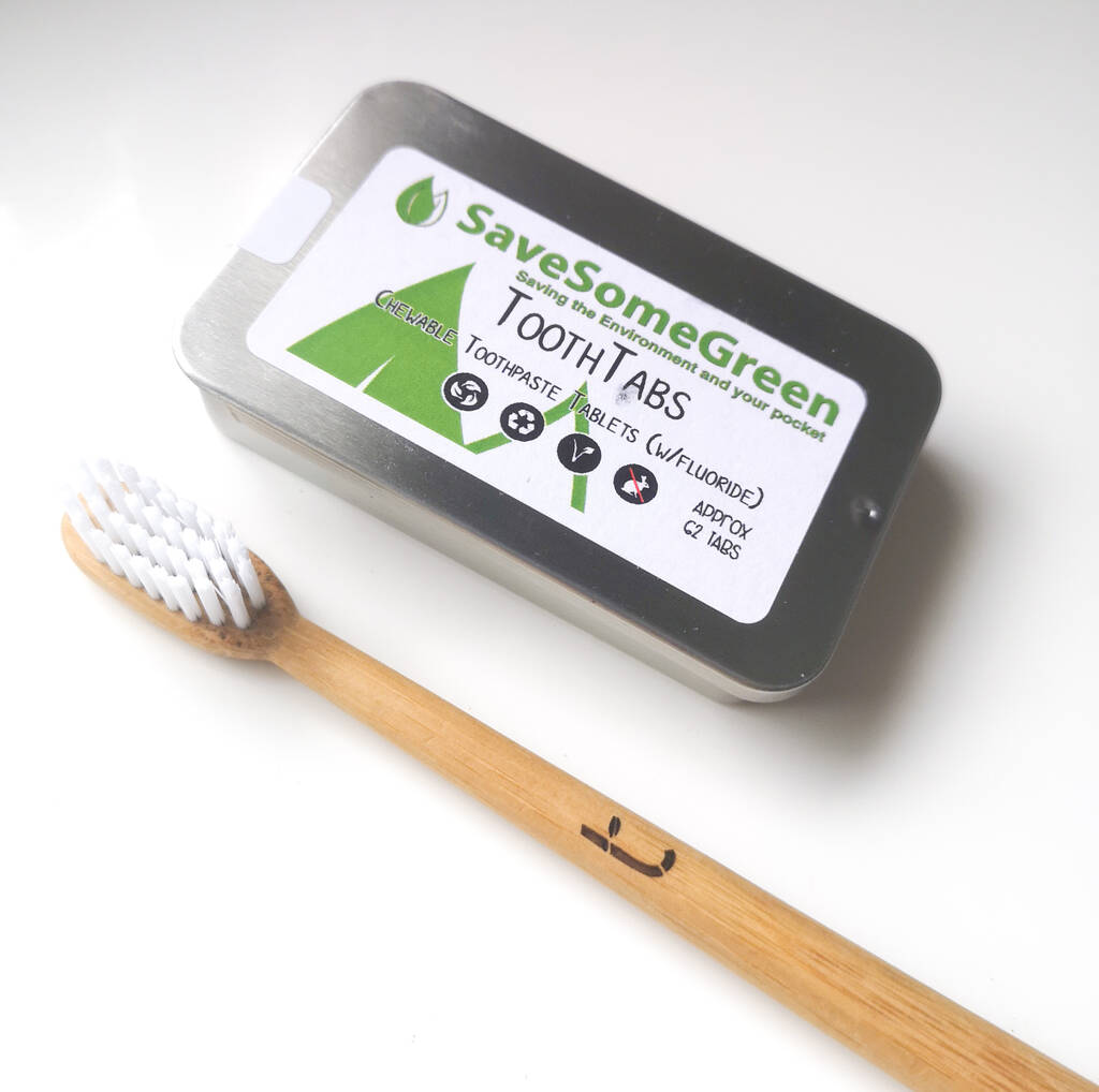 Eco Friendly Toothpaste Tablets In Travel Tin / Vegan, 1 of 3