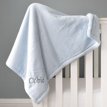 Personalised Twins Sherpa Baby Blankets Set Of Two, 7 of 9