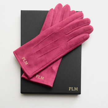 Personalised Monogrammed Suedette Gloves, 3 of 9