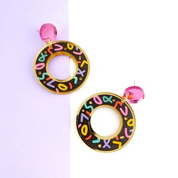 Patterned Acrylic Circle Earrings, 4 of 11