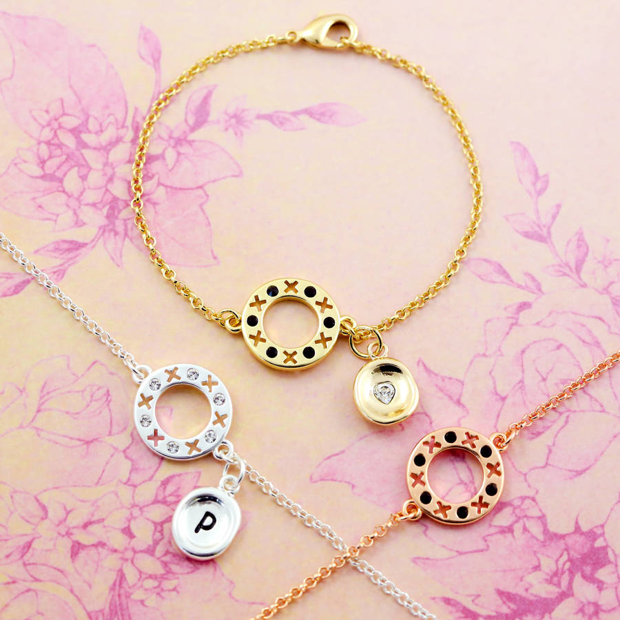 circle xoxo bracelet by j&s jewellery | notonthehighstreet.com