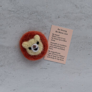 Wool Felt Lion Spirit Animal Gift In A Matchbox, 3 of 7