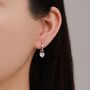 Sterling Silver Trillion Cut Cz Hoop Earrings, thumbnail 7 of 12