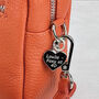 Orange Leather Crossbody Bag With Patterned Strap, thumbnail 2 of 8