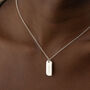 Engraved Sterling Silver Small Tag Necklace, thumbnail 2 of 6