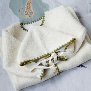 Personalised Baby Sherpa Fleece Pram Suit Hooded All In One, 9 of 12