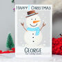 Personalised Snowman Baby 1st Christmas Card, thumbnail 5 of 8