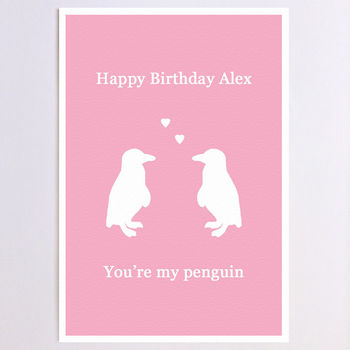 Personalised Penguins Birthday Card, 3 of 6