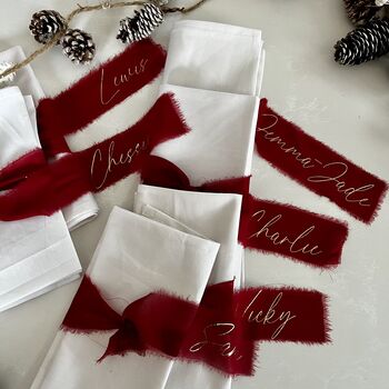 Personalised Ribbon Ties And Optional Napkins, 2 of 8