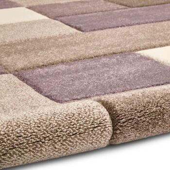 Area Rug Machine Woven Rectangle Beige Purple, 12 of 12