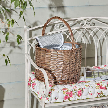Round Grey Picnic Basket With Chiller Compartment, 3 of 7