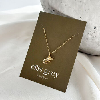 The Wildlife Collection Rhino Pendant Necklace, 2 of 3