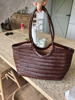 Beach Holiday Genuine Leather Tote Bag For Her, 2 of 12