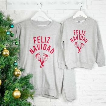 Feliz Navidad Matching Family Christmas Sweatshirt Set, 2 of 2