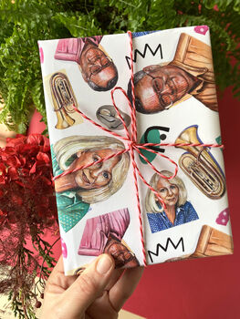 Madge And Harold Gift Wrap, 90s Nostalgia Inspired Wrap, 5 of 9