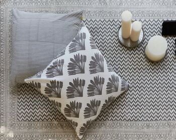 Andaman All Over Palm Print Floor Cushion Cover In Grey, 3 of 6