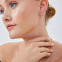 Beaded White Opal Huggie Hoop Earrings, thumbnail 3 of 4