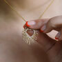 Cher Starburst Heart Pendant Necklace, thumbnail 2 of 11
