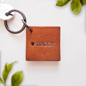 Personalised Dad Multi Photo Flip Leather Keyring, 6 of 8