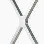 Kew Grey Stainless Steel X Shaped Legs Dining Table, thumbnail 3 of 6