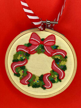 Christmas Wreath Embroidery Kit, 2 of 6