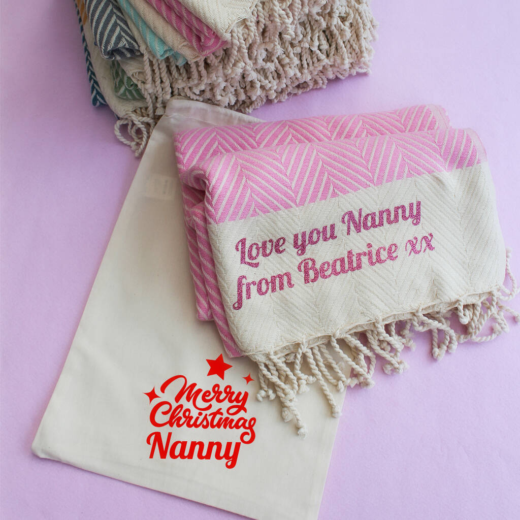 Personalised Cotton Throw, Christmas Gift By Living Roots