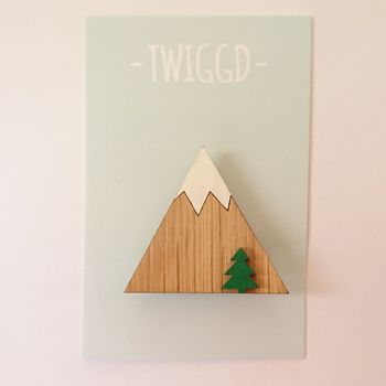 Wooden Mountain Brooch, 2 of 3