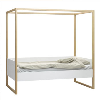 4 You 4 Poster Single Bed In White And Oak Finish, 2 of 6
