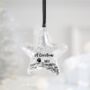 Personalised Pet's First Silver Star Christmas Bauble, thumbnail 3 of 4