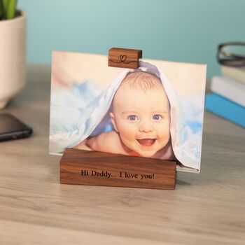 Personalised Photo Print With Engraved Wooden Holder, 4 of 12