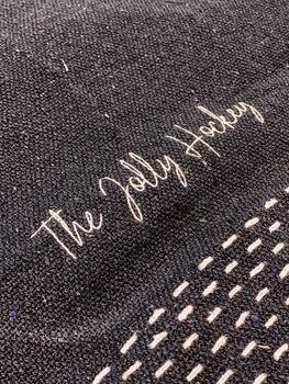 Personalised Navy Stitch Blanket Throw, 2 of 3