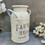 White Metal Milk Churn Vase – Round Decorative, thumbnail 2 of 12