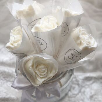 Personalised Wedding Hearts Candles Party Favours, 4 of 9