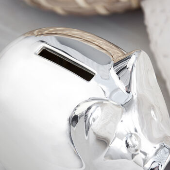 Personalised Silver Plated Piggy Bank, 3 of 4
