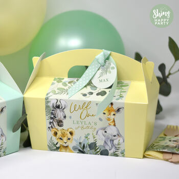 Personalised Jungle Babies Birthday Party Gift Box, 3 of 7