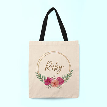 Personalised Wreath Tote Bag, 5 of 12