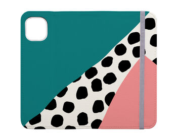 Geometric Polka Dots Wallet Phone Case, More Colours, 2 of 3