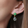 Double Drop Gemstone Stud Earrings, thumbnail 3 of 11