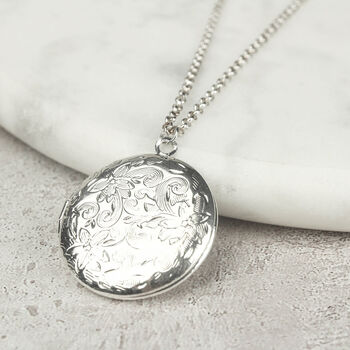 18th Or 21st Birthday One Pence Floral Locket Necklace, 2 of 10