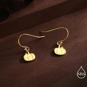Pumpkin Drop Hook Earrings In Sterling Silver, 3 of 11