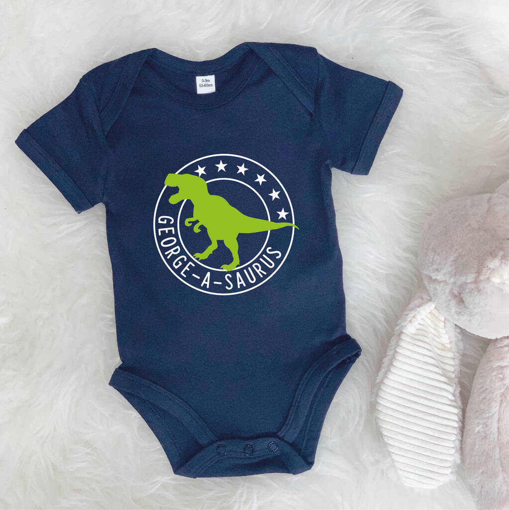 Personalised Dinosaur Babygrow By Lovetree Design