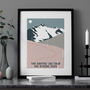 Personalised Skiing Mountains Print Winter Art Poster, thumbnail 1 of 5