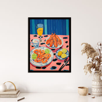 Party Shrimp Seafood Kitchen Foodie Wall Art Print, 4 of 6
