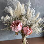 Artificial Peony And Dried Flower Palm Spear Bouquet, thumbnail 1 of 3