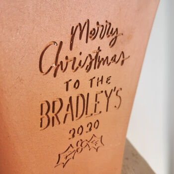 Personalised Engraved Christmas Plant Pot, 2 of 5